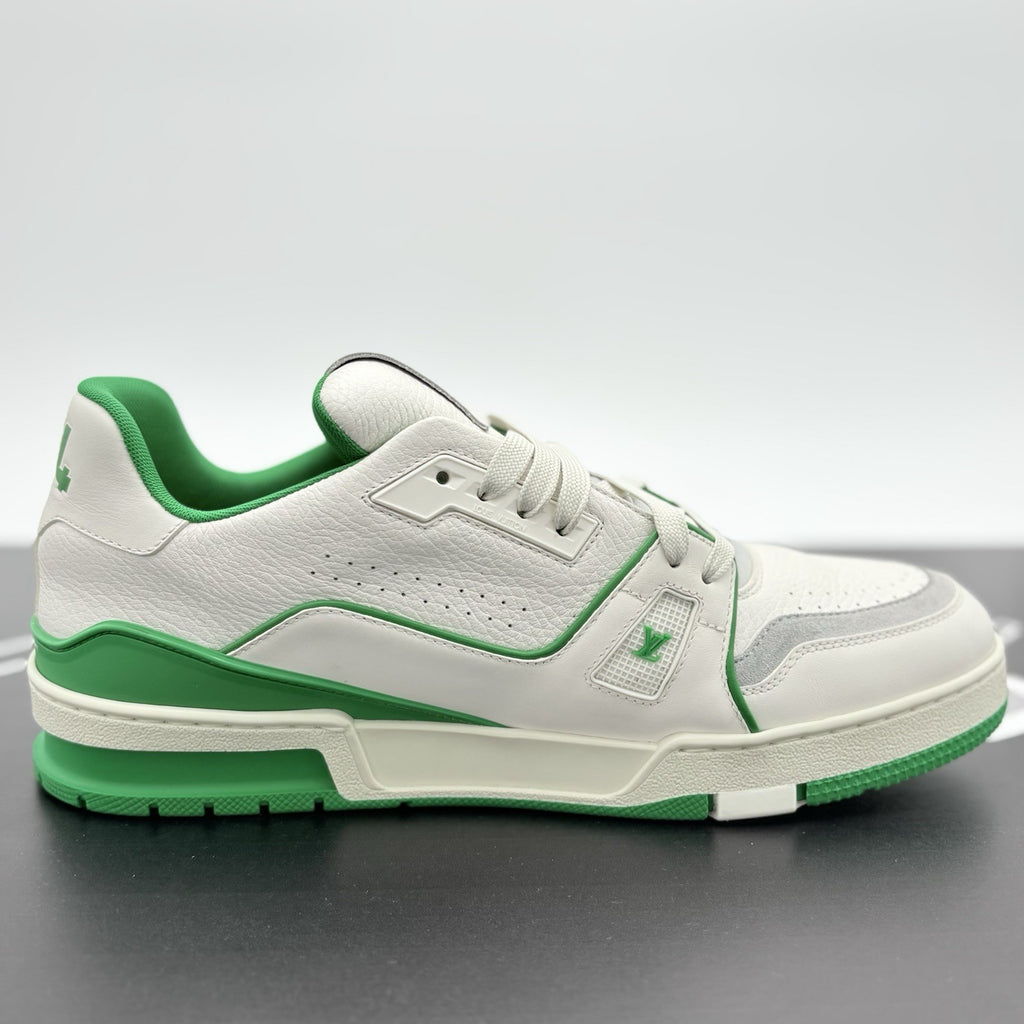 Size 9 LV (10-10.5 US) - Louis Vuitton Trainer ' White Green ' | ONLY WORN 1-3x