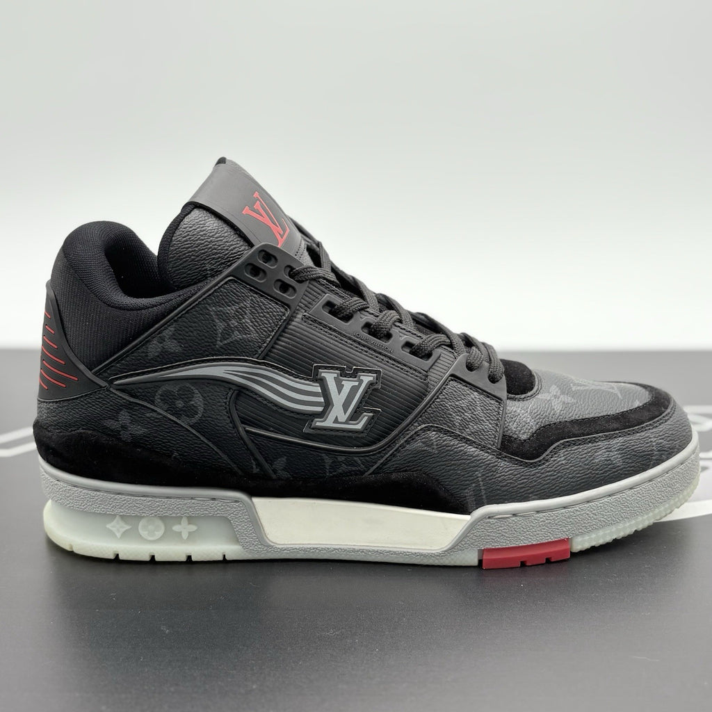 Size 9.5 LV (10.5-11 US) Louis Vuitton Trainer Eclipse ' Black Grey ' | CLEAN!