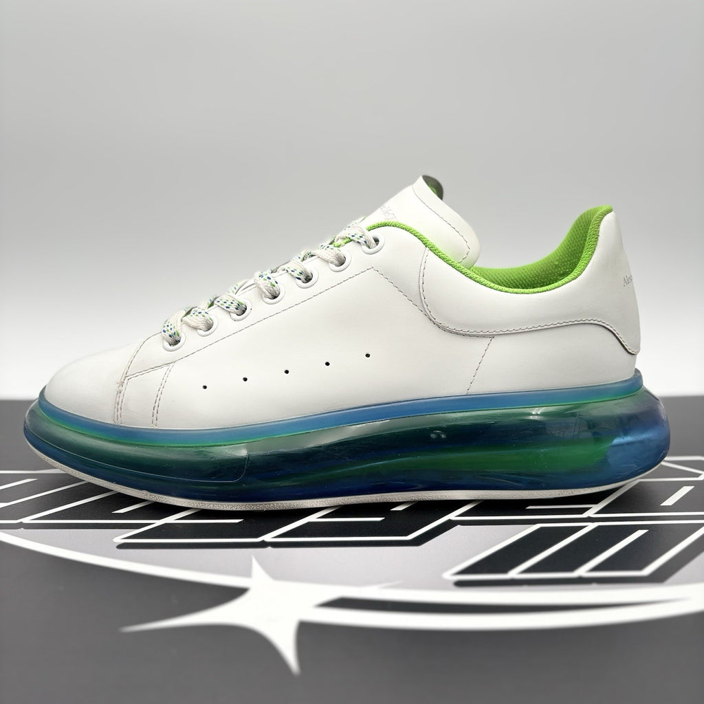 Size 45 (12 US) Alexander McQueen ' Transparent Sole White, Lime '
