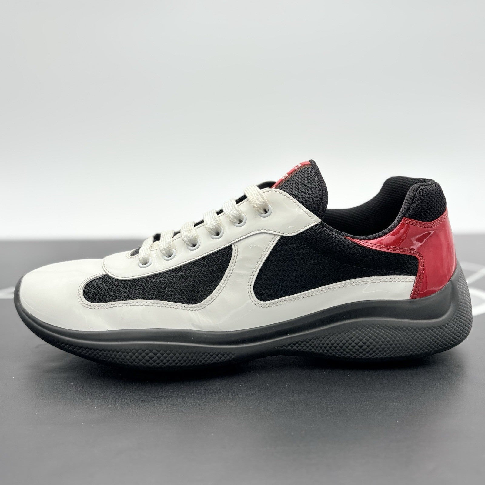 Size 10 UK (11 US) Prada Americas Cup ' Black White Red ' | SUPER CLEAN!
