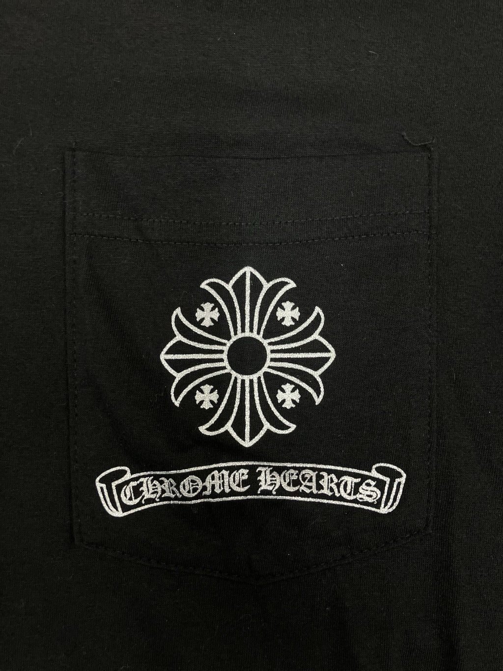 Size Small - Chrome Hearts Square Cross Pocket T-Shirt ' Black '| GOOD CONDITION