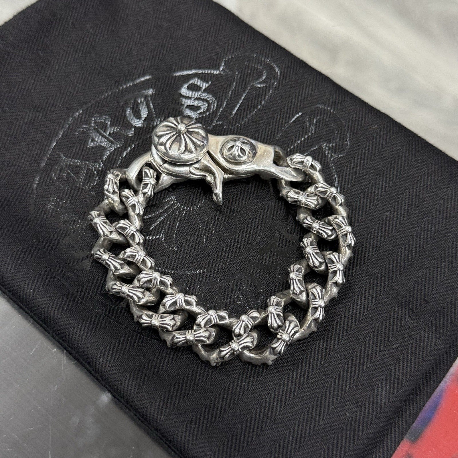 Chrome Hearts Bracelet | 925 Sterling Silver | Fancy Link | LOBSTER CLASP