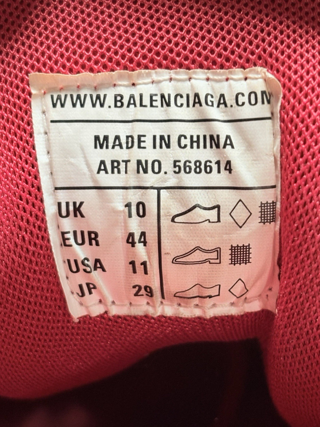 Size 44 (11 US) - Balenciaga Track.2 ' Red ' | GOOD CONDITION!