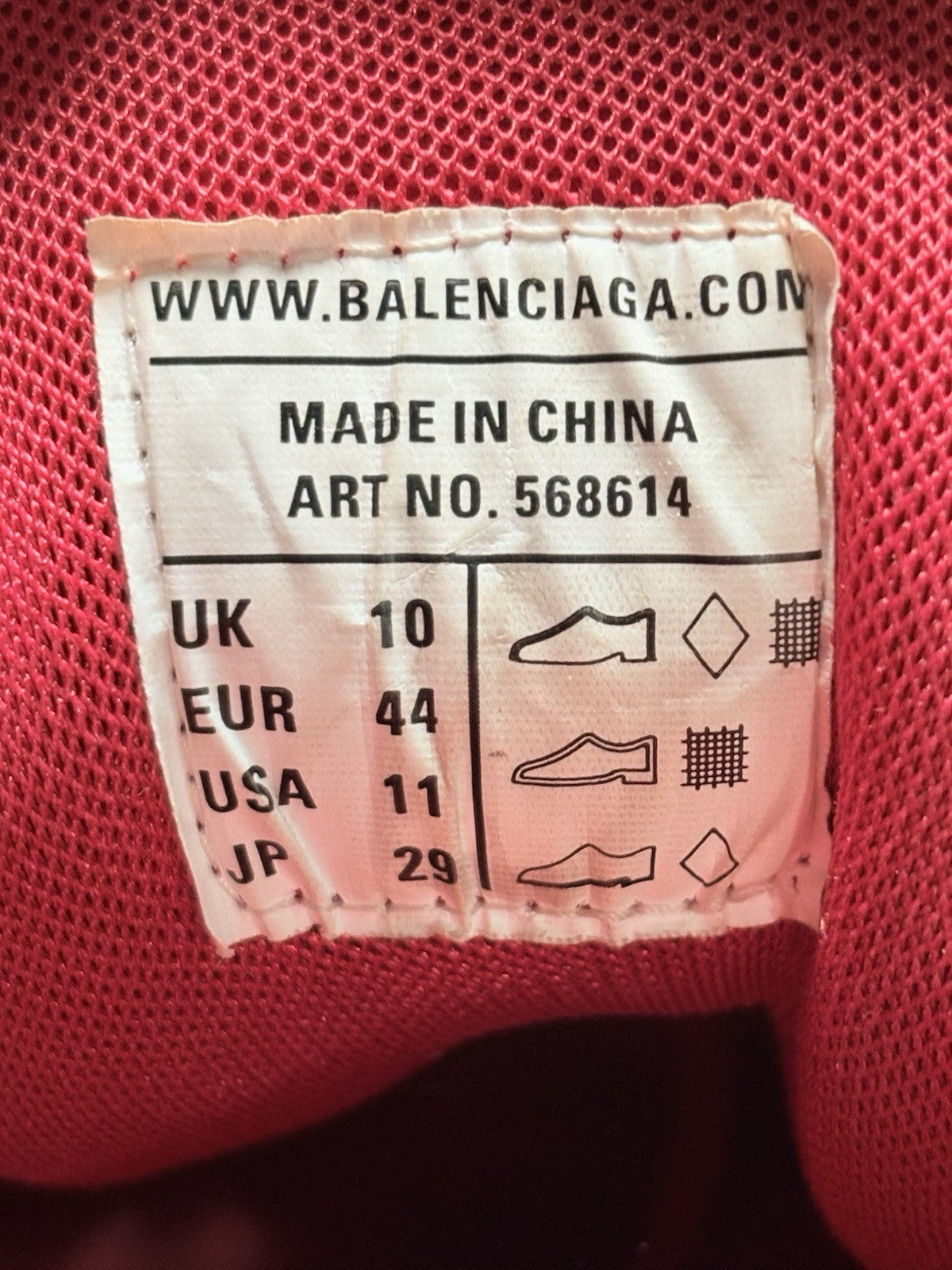 Size 44 (11 US) - Balenciaga Track.2 ' Red ' | GOOD CONDITION!