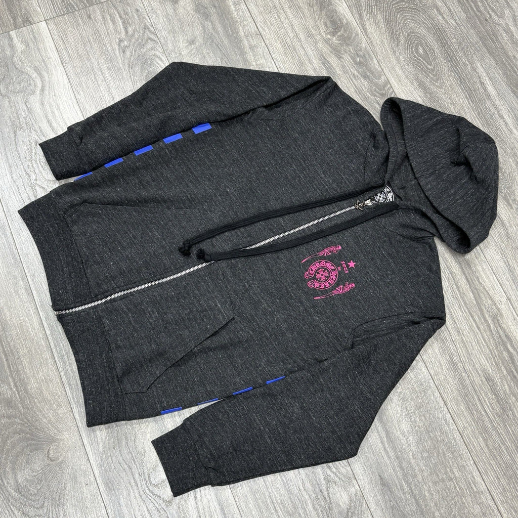 Size Large - Chrome Hearts Foti Zip Up Hoodie ' Grey ' | SUPER CLEAN!