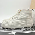 Size 41 (8 US) - Christian Louboutin Flat Spikes ' White ' | GOOD CONDITION!