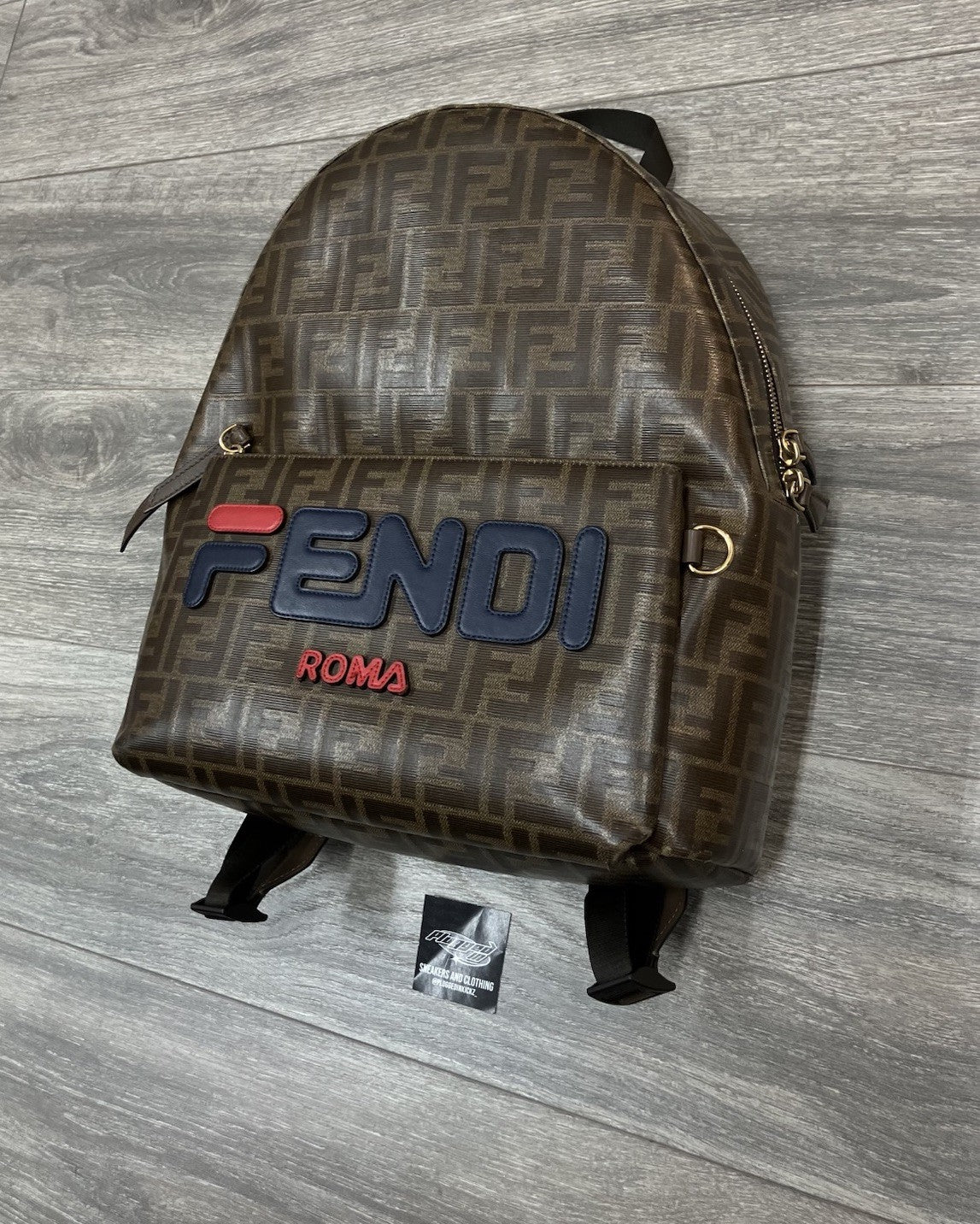 Fendi x Fila Brown Zucca Coated Canvas Mania Backpack