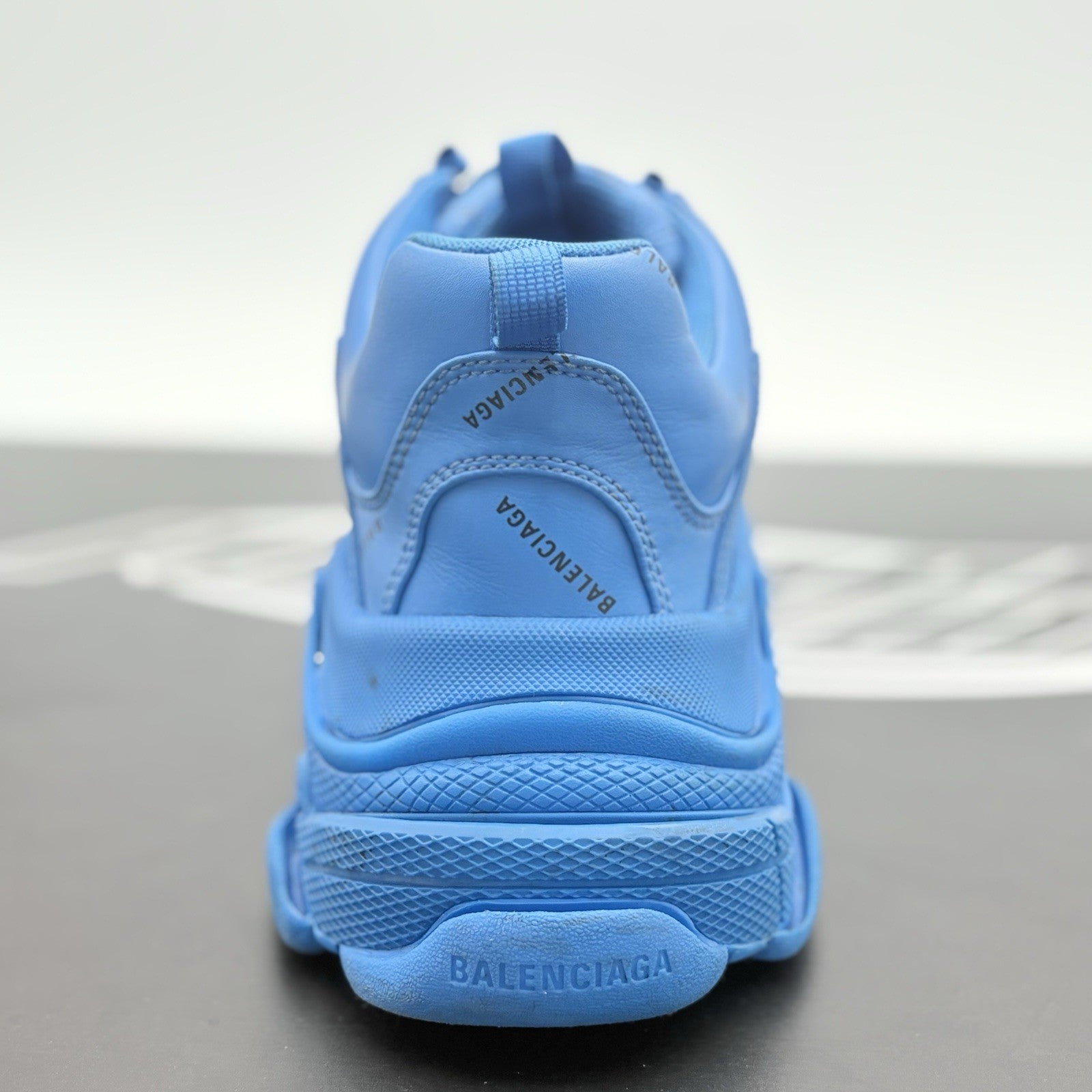 Size 45 (12 US) - Balenciaga Triple S ' All Over Logo - Blue ' | GREAT CONDITION