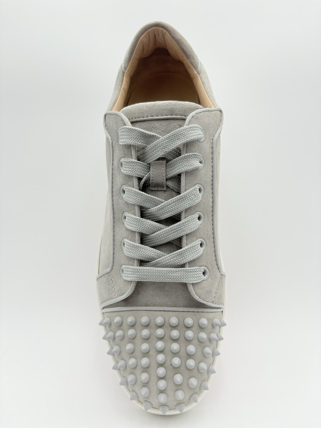 Size 45 (12 US) Christian Louboutin Suede Louis Spikes ' Grey ' | SUPER CLEAN!