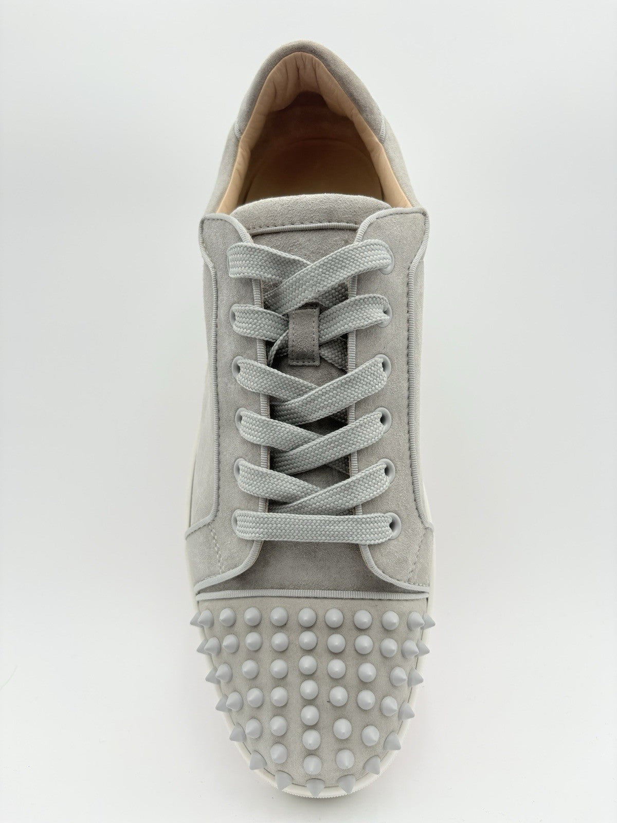 Size 45 (12 US) Christian Louboutin Suede Louis Spikes ' Grey ' | SUPER CLEAN!
