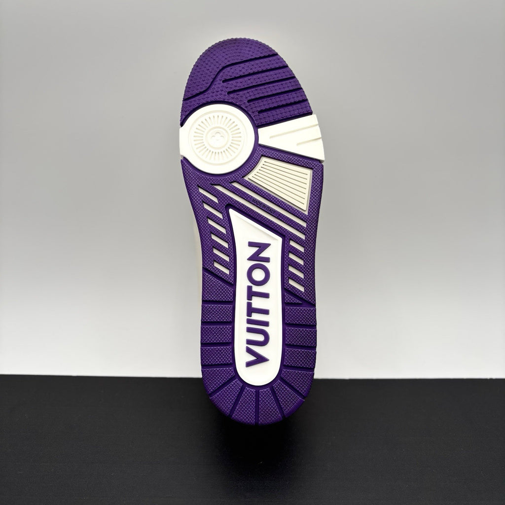 Size 7.5 LV (8.5-9 US) - Louis Vuitton Trainer ' White, Purple ' | WORN ONCE!