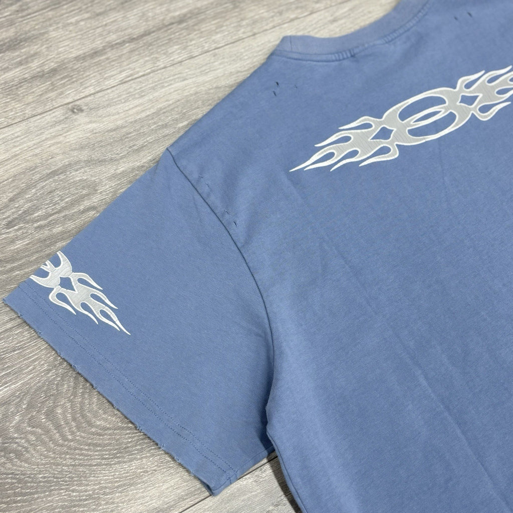Size L - Balenciaga Burning Unity Oversized T-Shirt ' Blue ' | SUPER CLEAN!