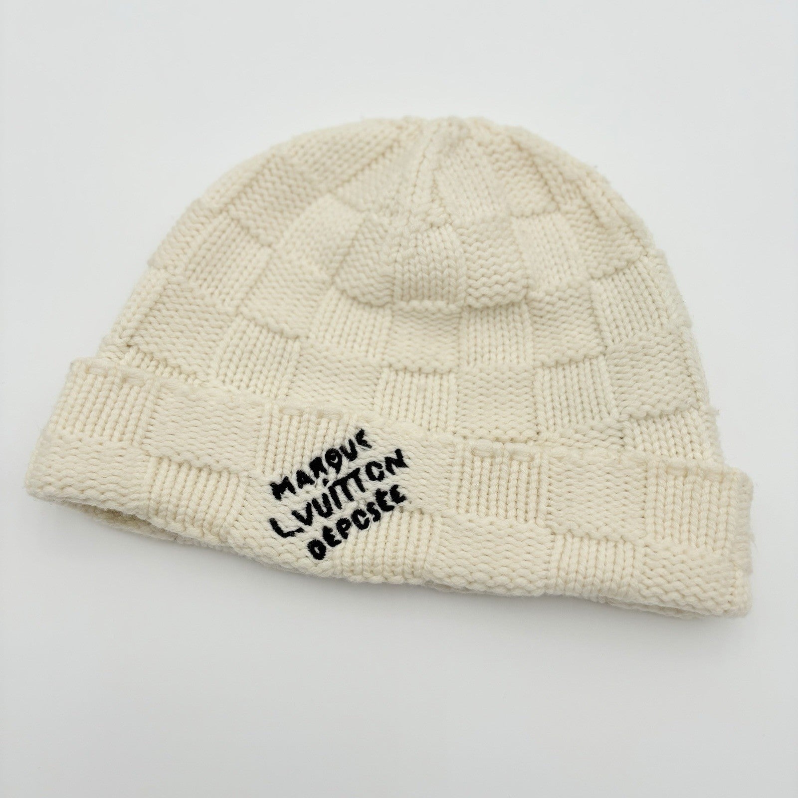 Louis Vuitton Damier Snug Beanie ' Crème' | SUPER CLEAN!