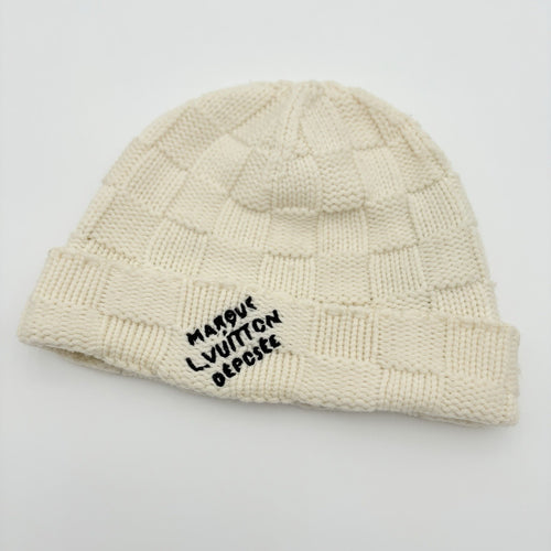 Louis Vuitton Damier Snug Beanie ' Crème' | SUPER CLEAN!