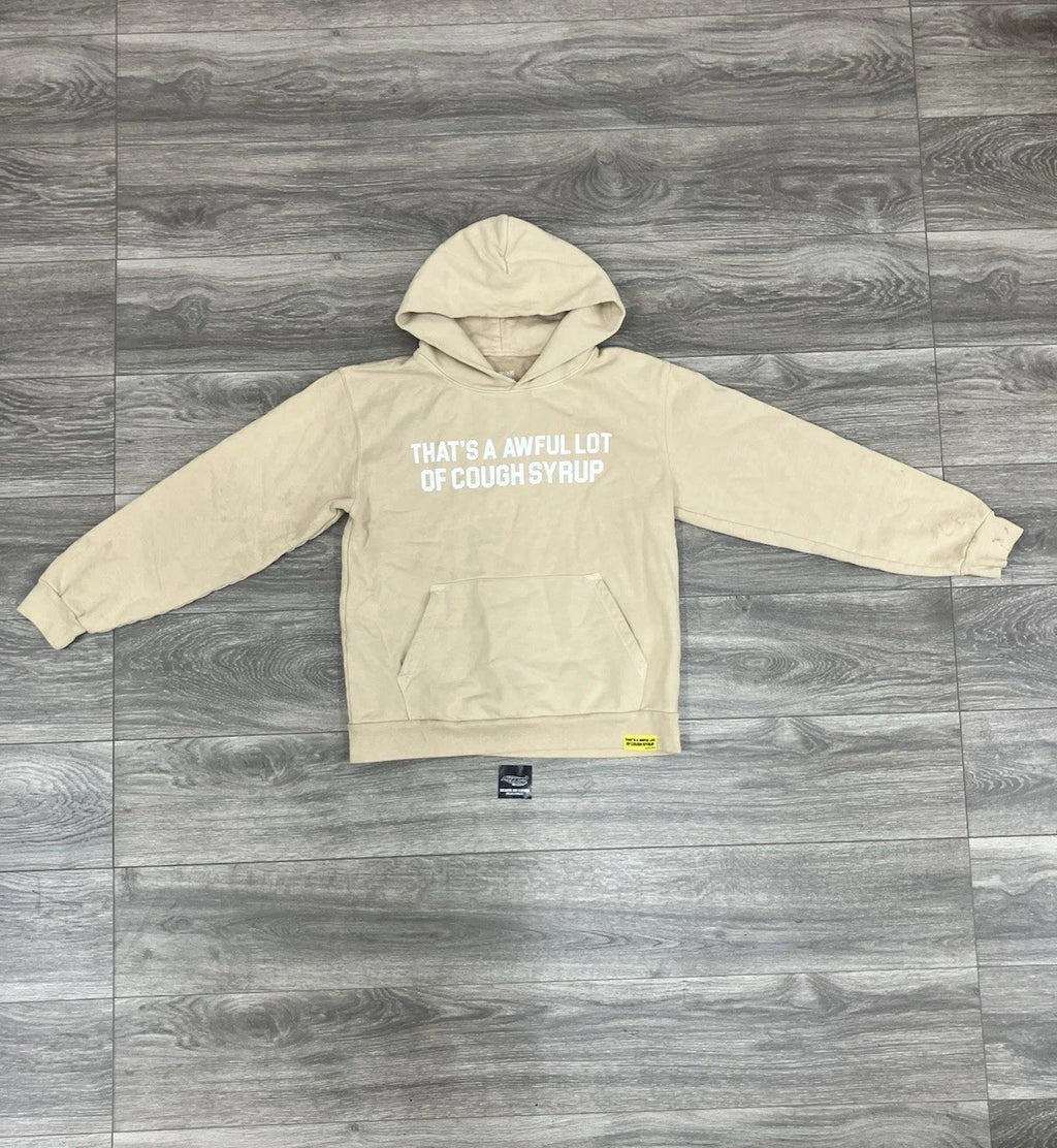 Size Large - Thats A Awful Lot Of Cough Syrup Hoodie ' Beige, White '