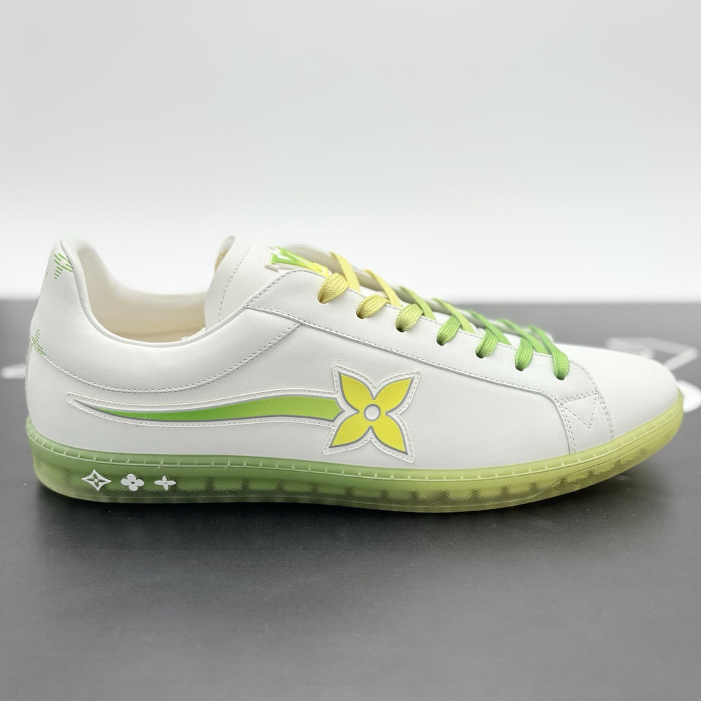 Size 11 LV (12-12.5 US) Louis Vuitton Luxembourg ' White Green Yellow ' | NEW!