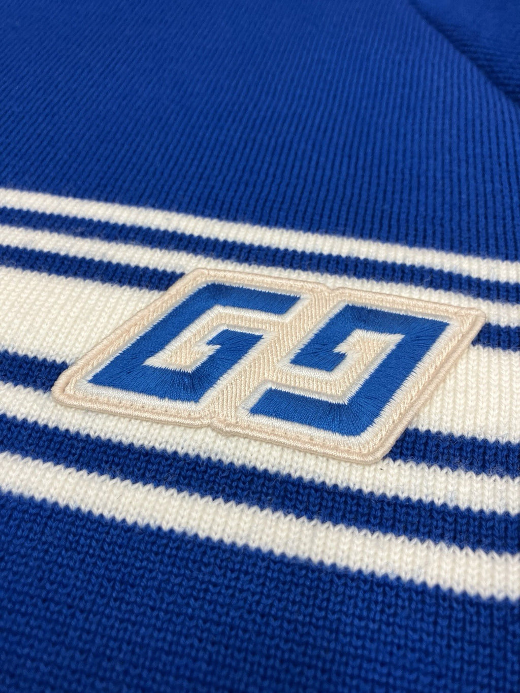 Size Medium - Gucci Knit Wool Sweater With Square GG ' Blue White ' | EXCELLENT!