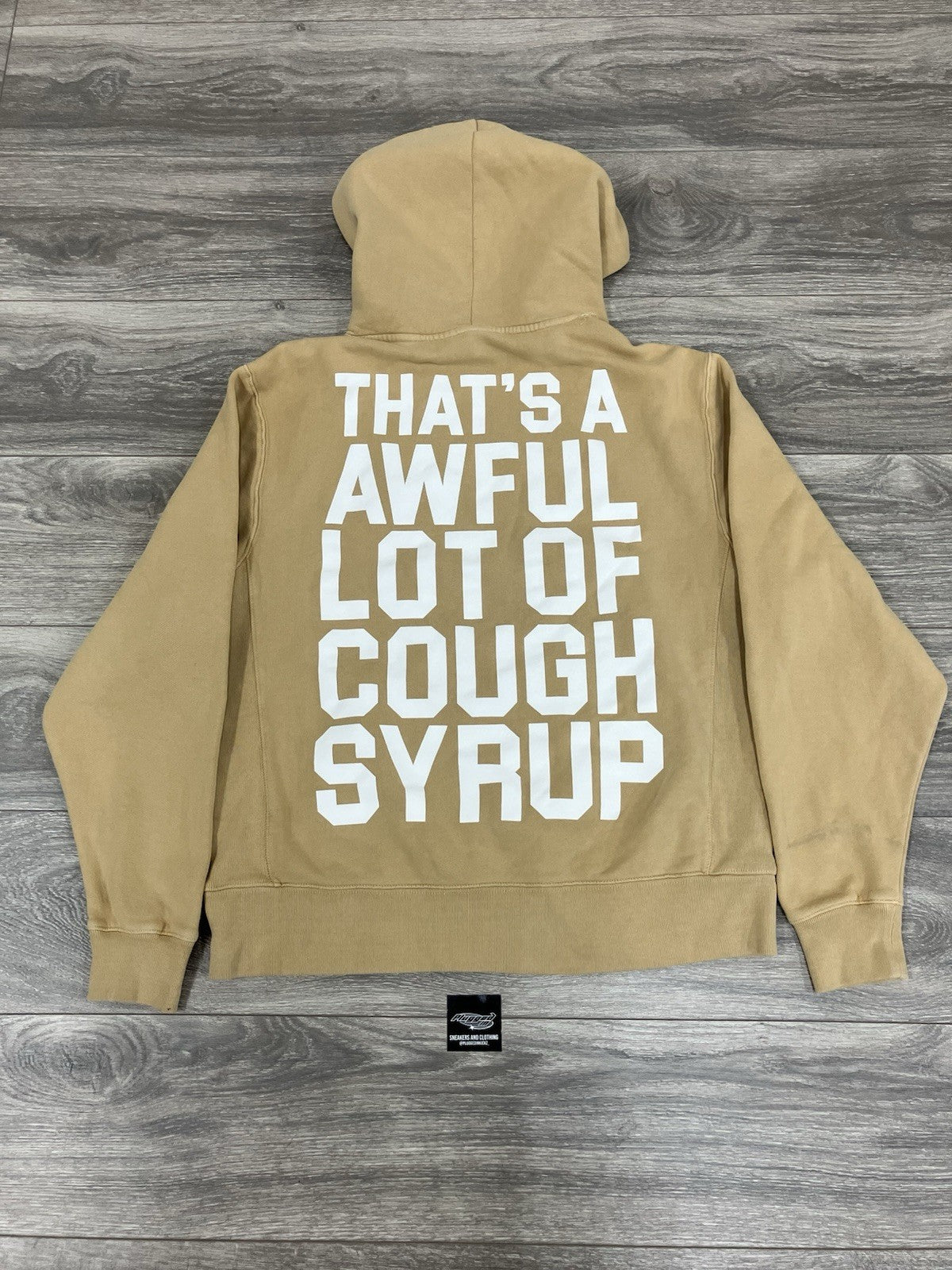 Size Large - Thats A Afwful Lot Of Cough Syrup Hoodie ' Tan '