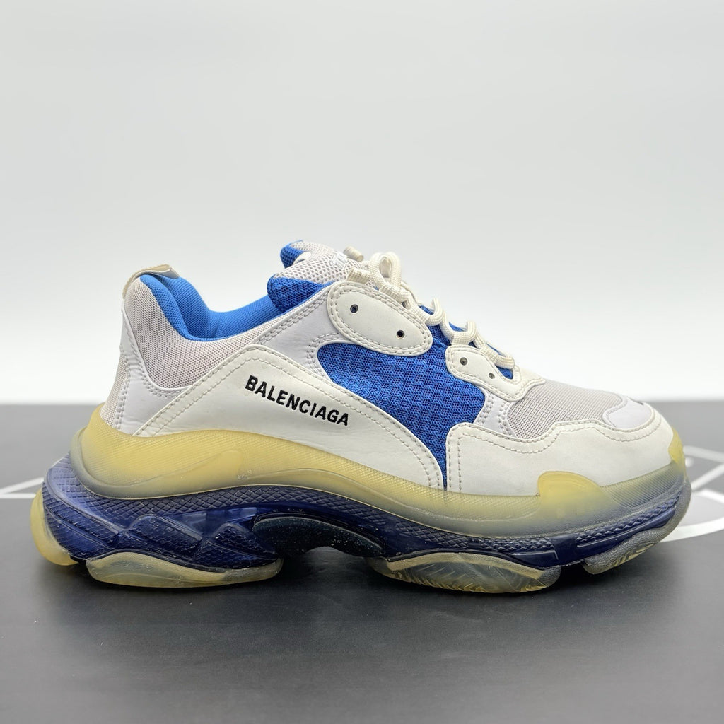 Size 43 (10 US) Balenciaga Triple S Clear Sole ' White Blue ' | GREAT CONDITION!