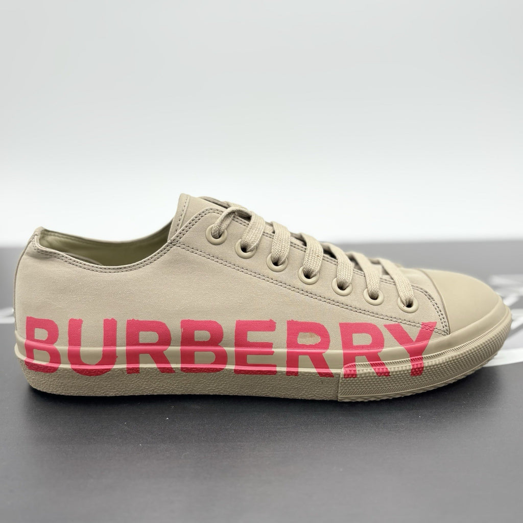 Size 44 (11 US) - Burberry Gabardine Low Top ' Beige Red ' | SUPER CLEAN!