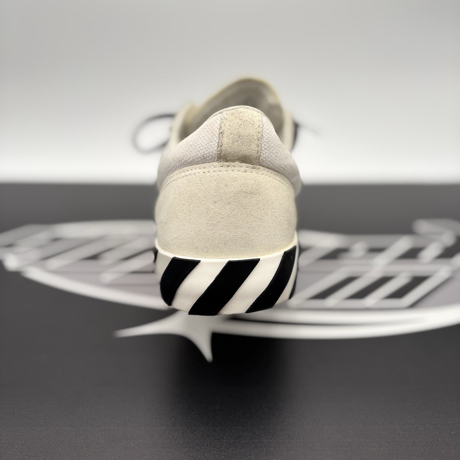 Size 41 (8 US) Off-White Vulc Sneaker ' Canvas White, Black ' | GOOD CONDITION!