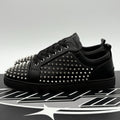 Size 43 (10 US) Christian Louboutin Low Silver Spikes ' Black ' | SUPER CLEAN!