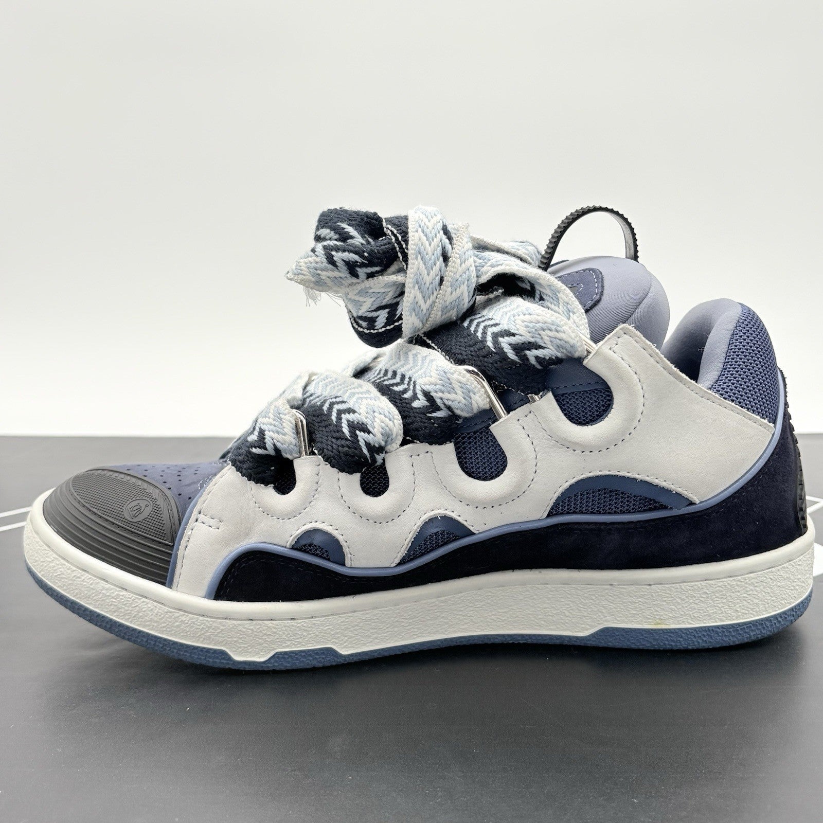 Size 43 (10 US) - Lanvin Curb Sneaker ' White Navy Blue ' | EXCELLENT CONDITION!