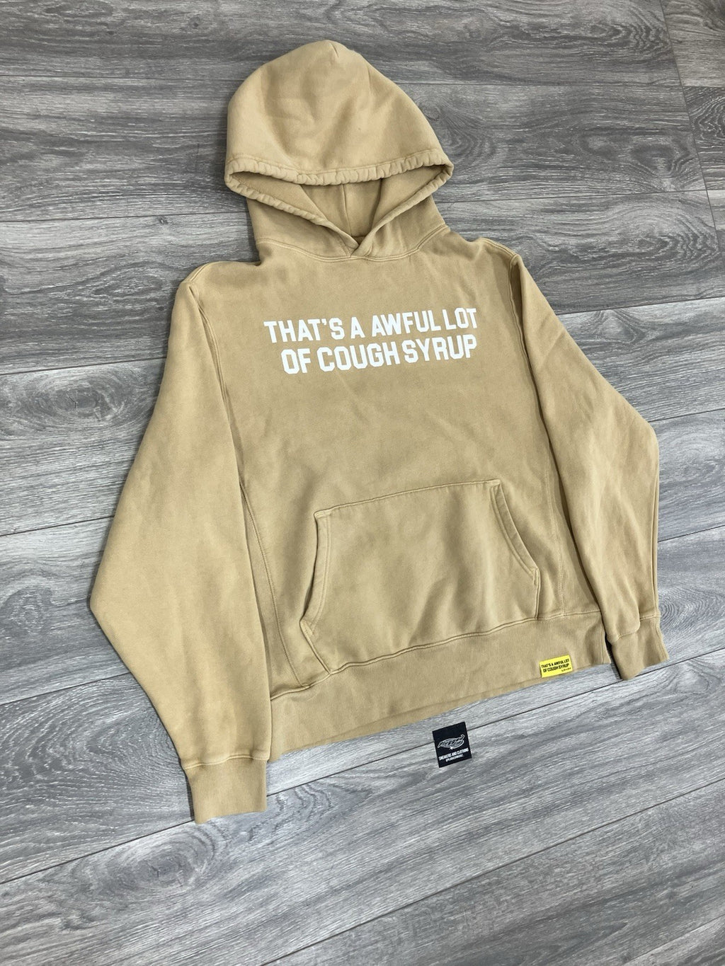 Size Large - Thats A Afwful Lot Of Cough Syrup Hoodie ' Tan '