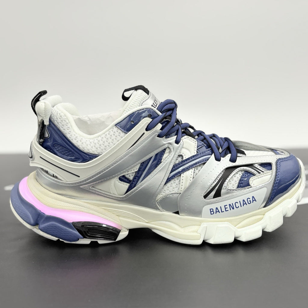 Size 41 (8 US) - Balenciaga Track LED Sneaker ' Silver Navy ' | BRAND NEW!