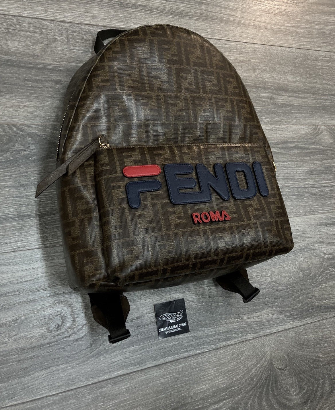Fendi x Fila Brown Zucca Coated Canvas Mania Backpack