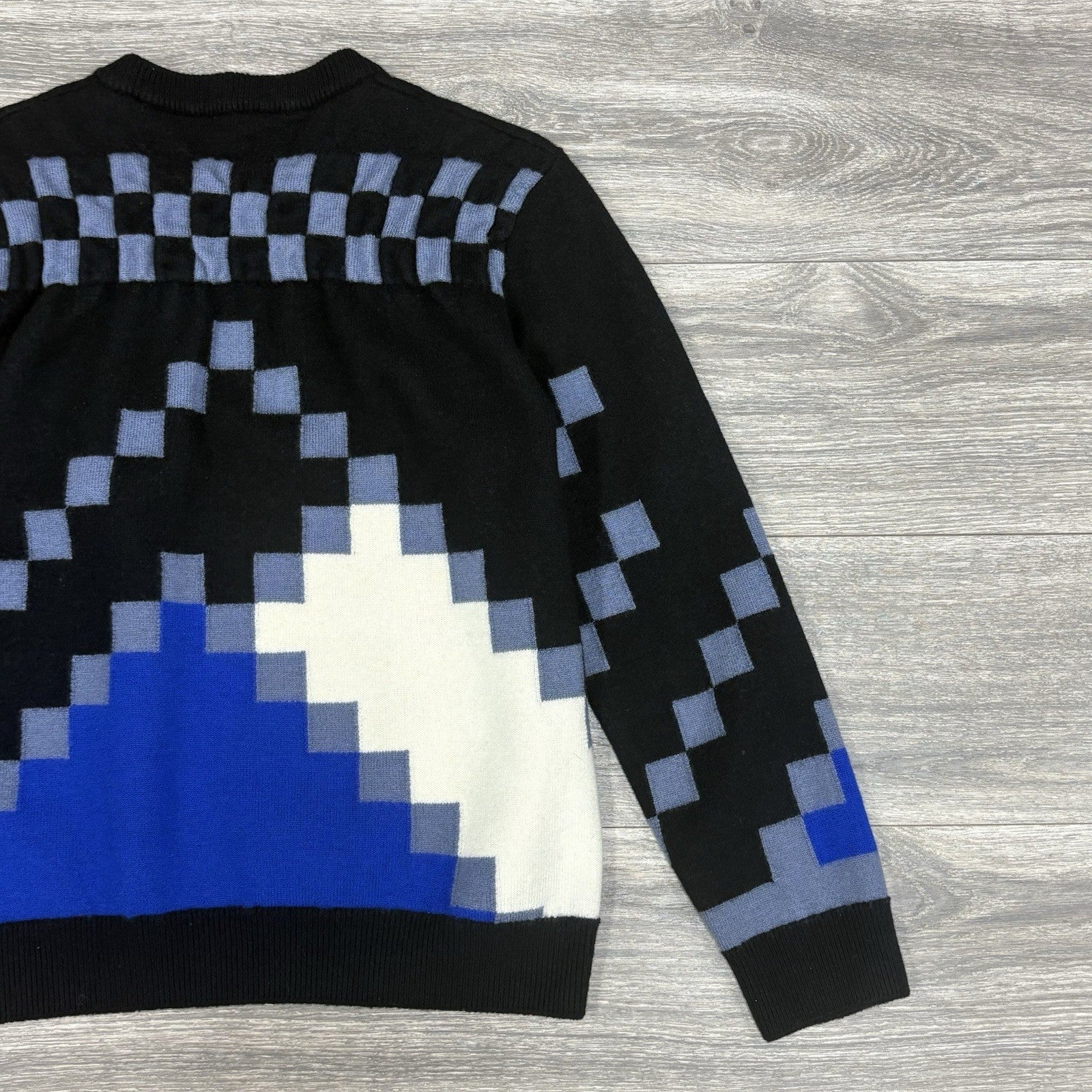 Size L - Louis Vuitton Fair Isle Macro Knit Sweater ' Black Blue ' | SUPER CLEAN