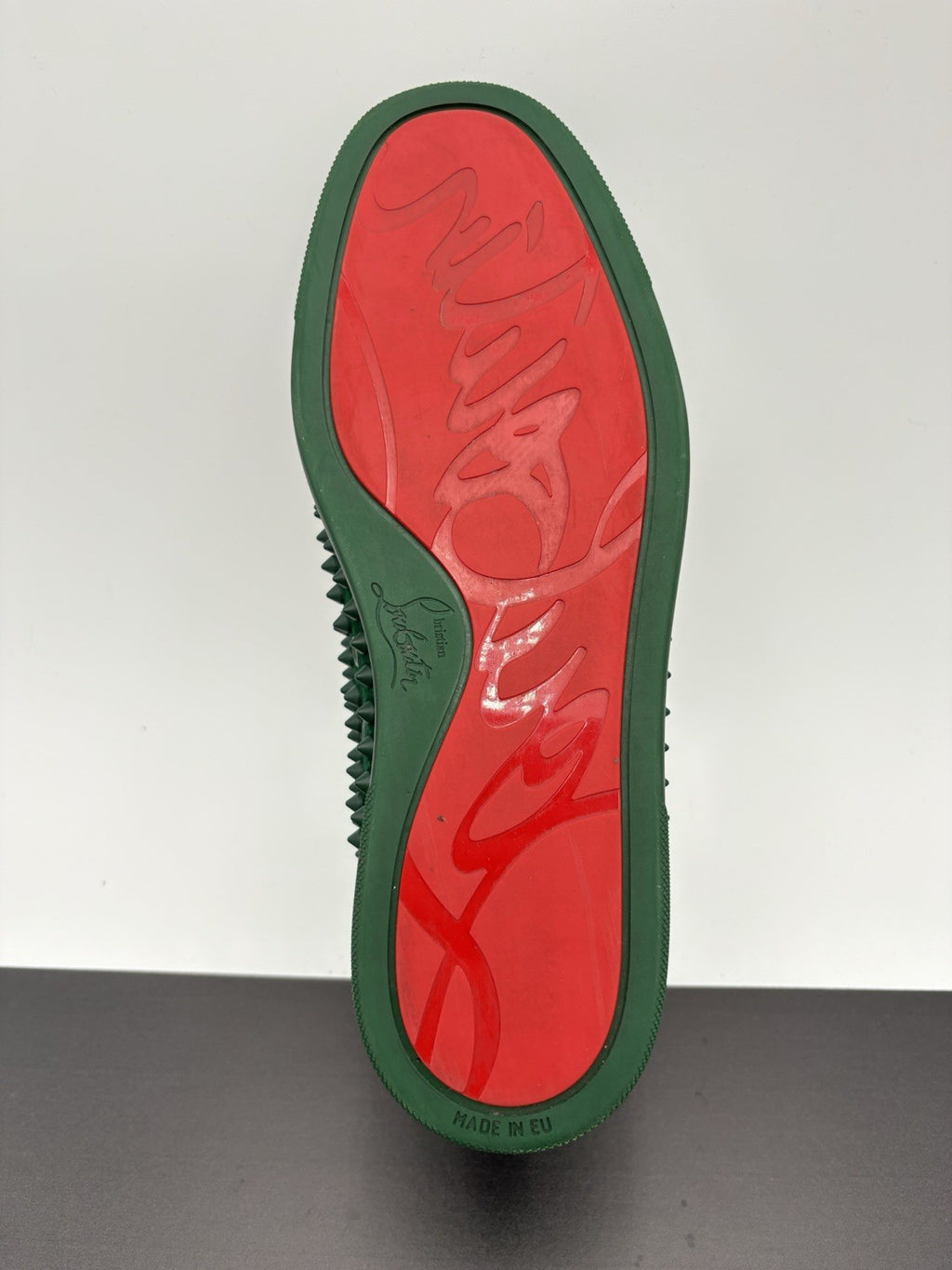 Size 41 (8 US) - Christian Louboutin Spikes ' Green ' | EXCELLENT CONDITION!
