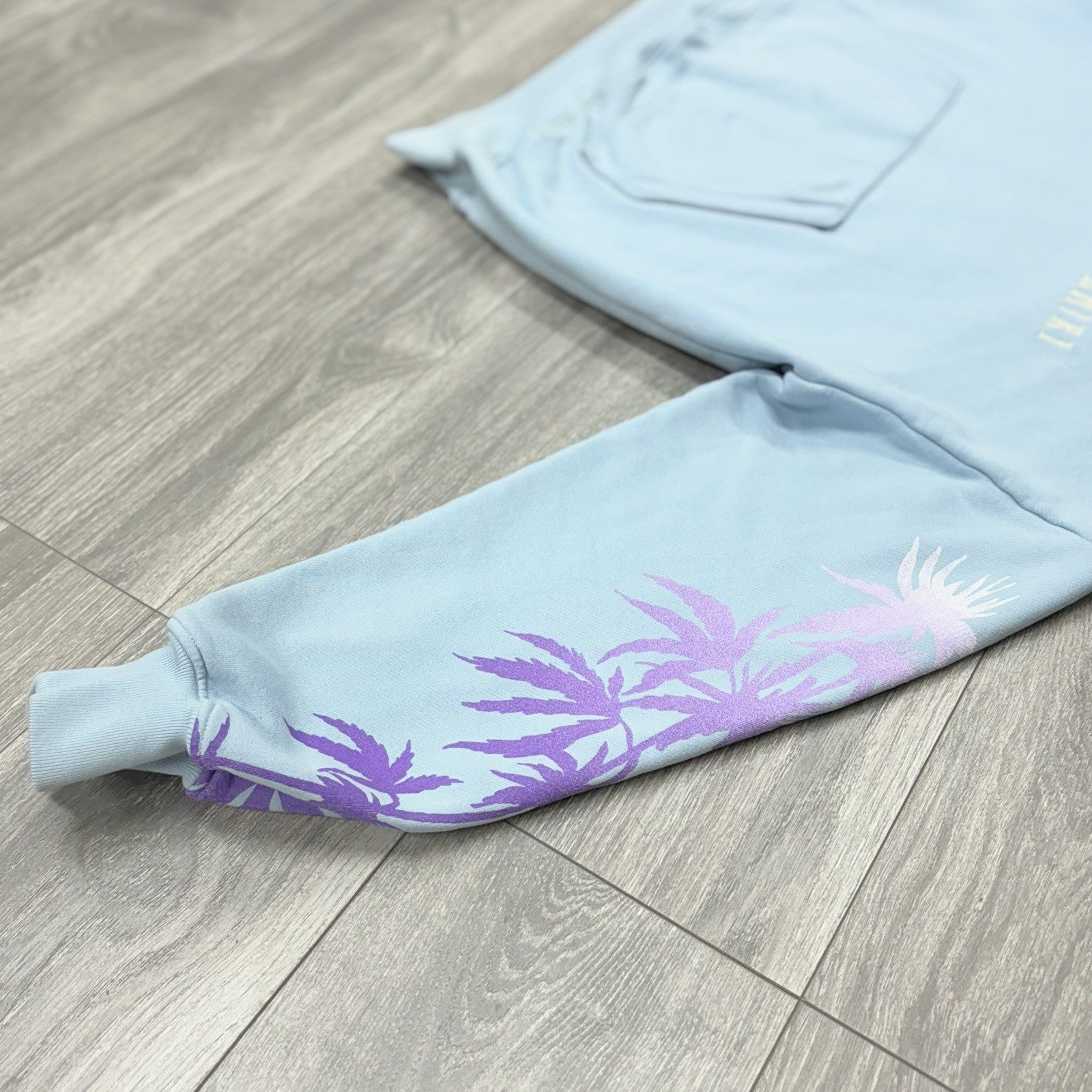 Size M - Amiri Eternal Happiness Embroidered Hoodie ' Blue ' | GREAT CONDITION!