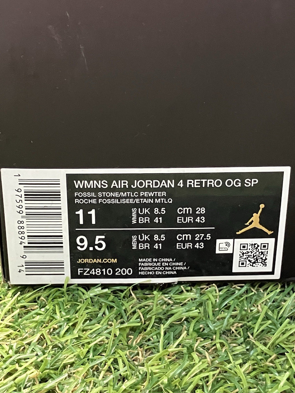 Size 9.5 - Nike Air Jordan 4 Retro x A Ma Maniere ' Fossil Stone ' | BRAND NEW!