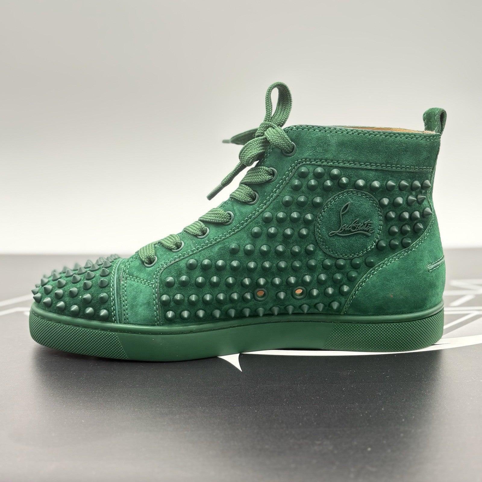 Size 41 (8 US) - Christian Louboutin Spikes ' Green ' | EXCELLENT CONDITION!