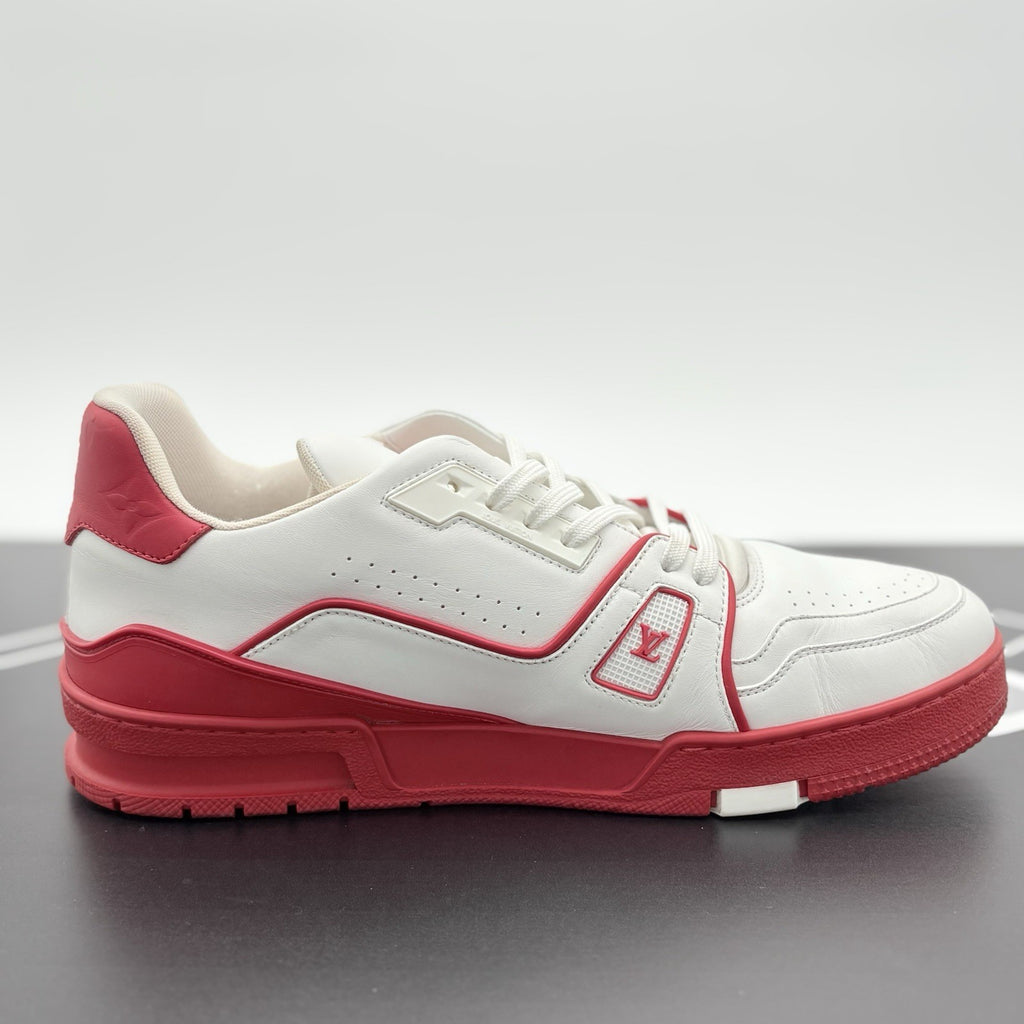 Size 8.5 LV (9.5-10 US) - Louis Vuitton Trainer  ' Red White ' | SUPER CLEAN!