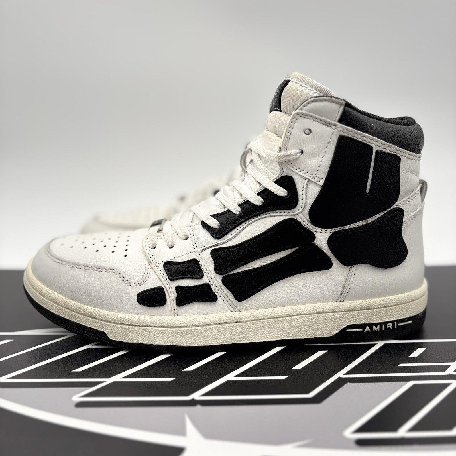 Size 42 (9US) - Amiri Skel High Top Sneakers ' White, Black ' | GREAT CONDITION!