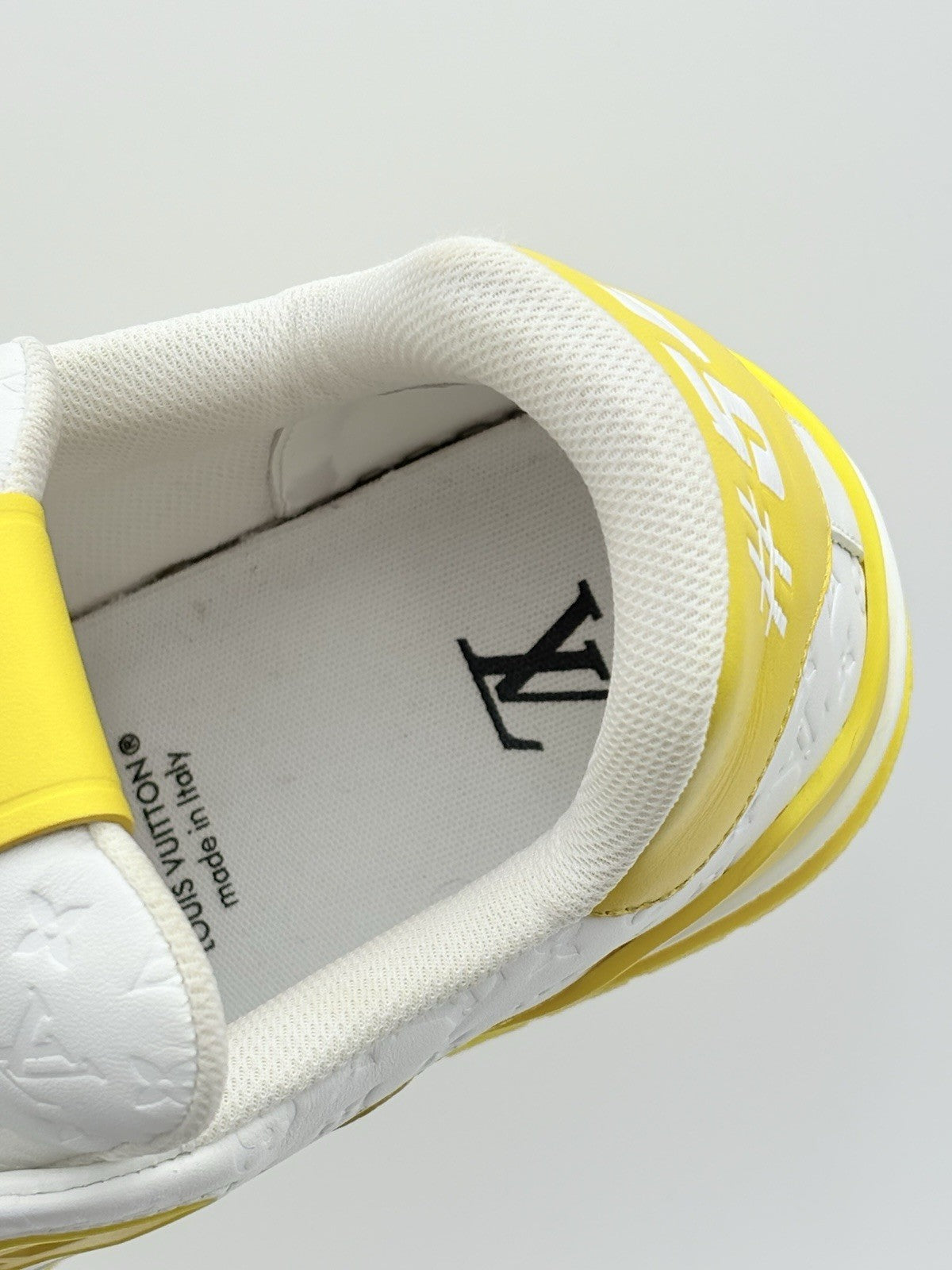 Size 9.5 LV (10.5-11 US) Louis Vuitton Trainer ' White Yellow ' | SUPER CLEAN!