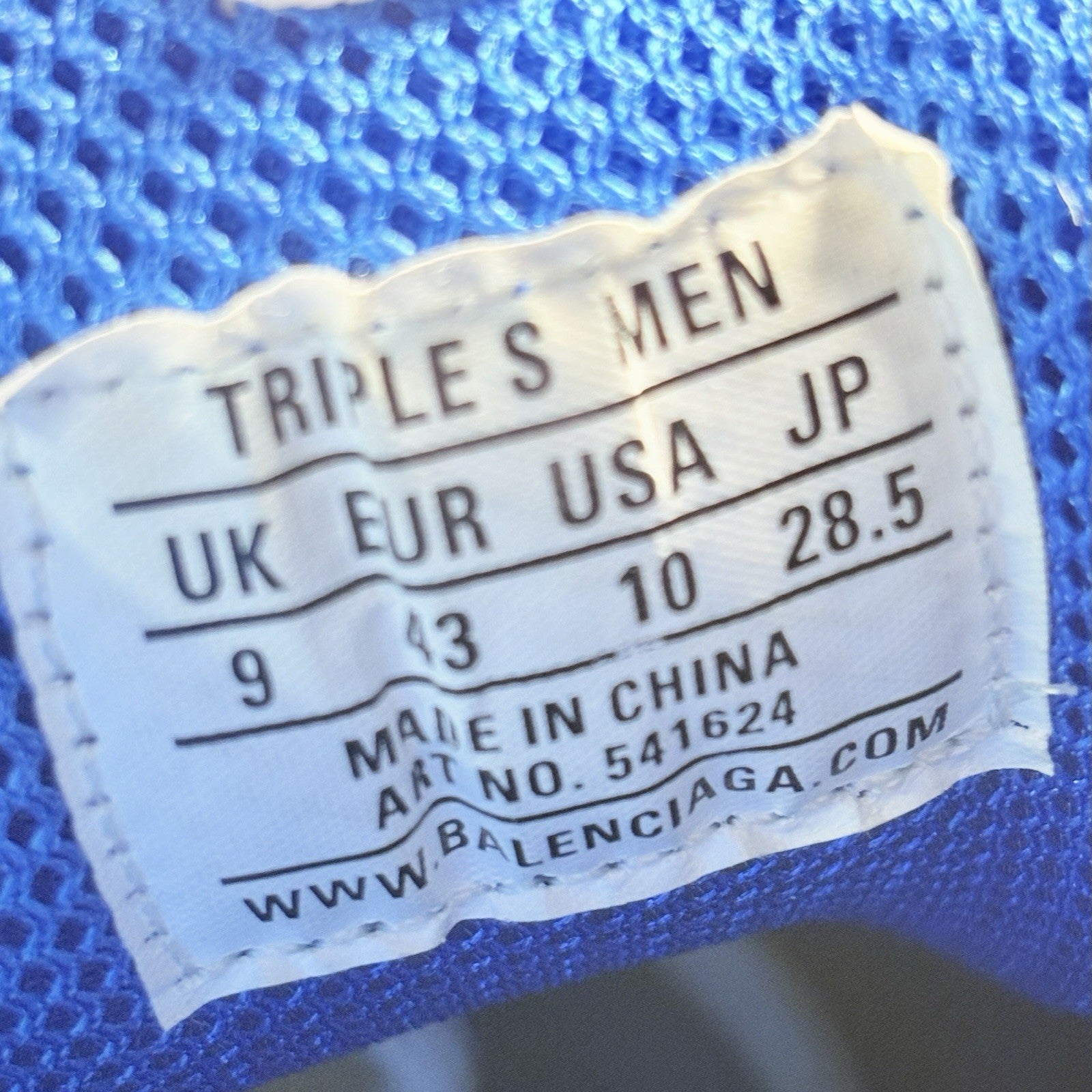 Size 43 (10 US) Balenciaga Triple S Clear Sole ' White Blue ' | GREAT CONDITION!
