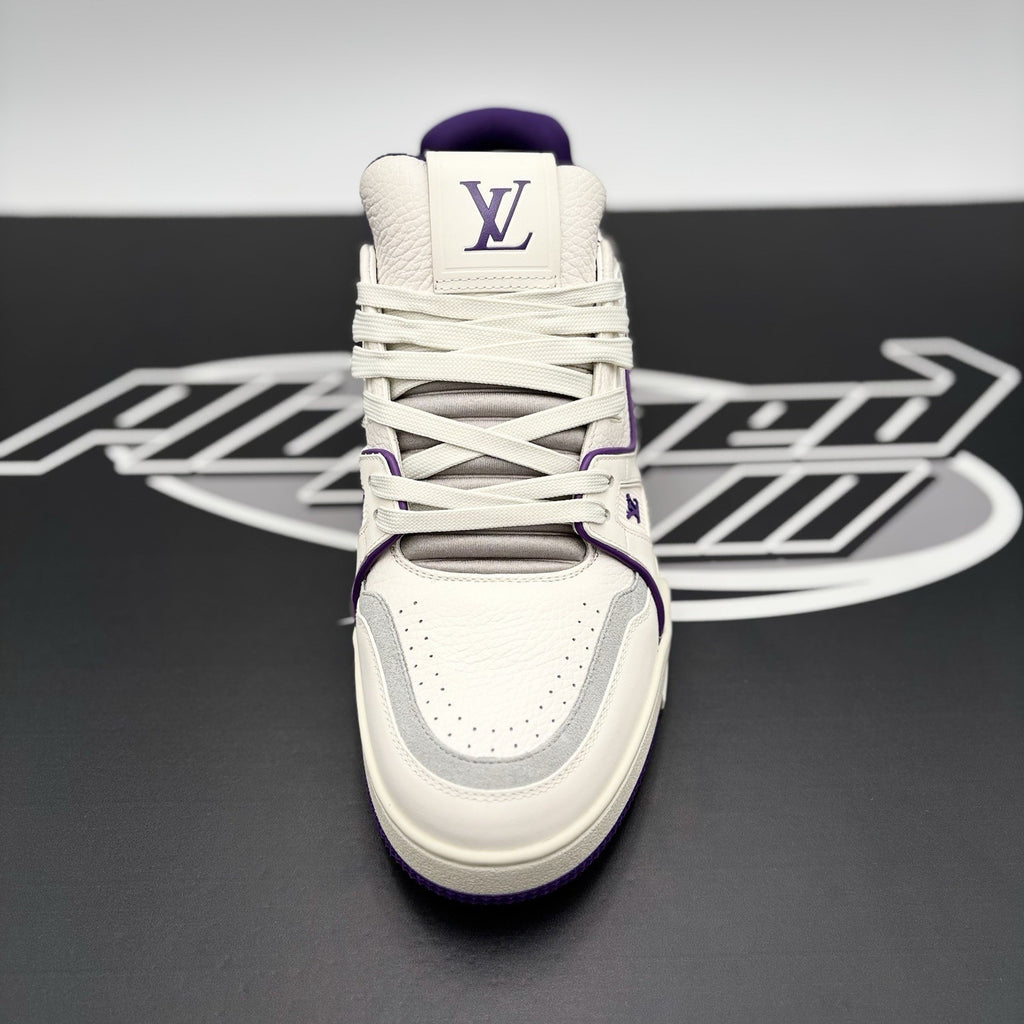 Size 7.5 LV (8.5-9 US) - Louis Vuitton Trainer ' White, Purple ' | WORN ONCE!