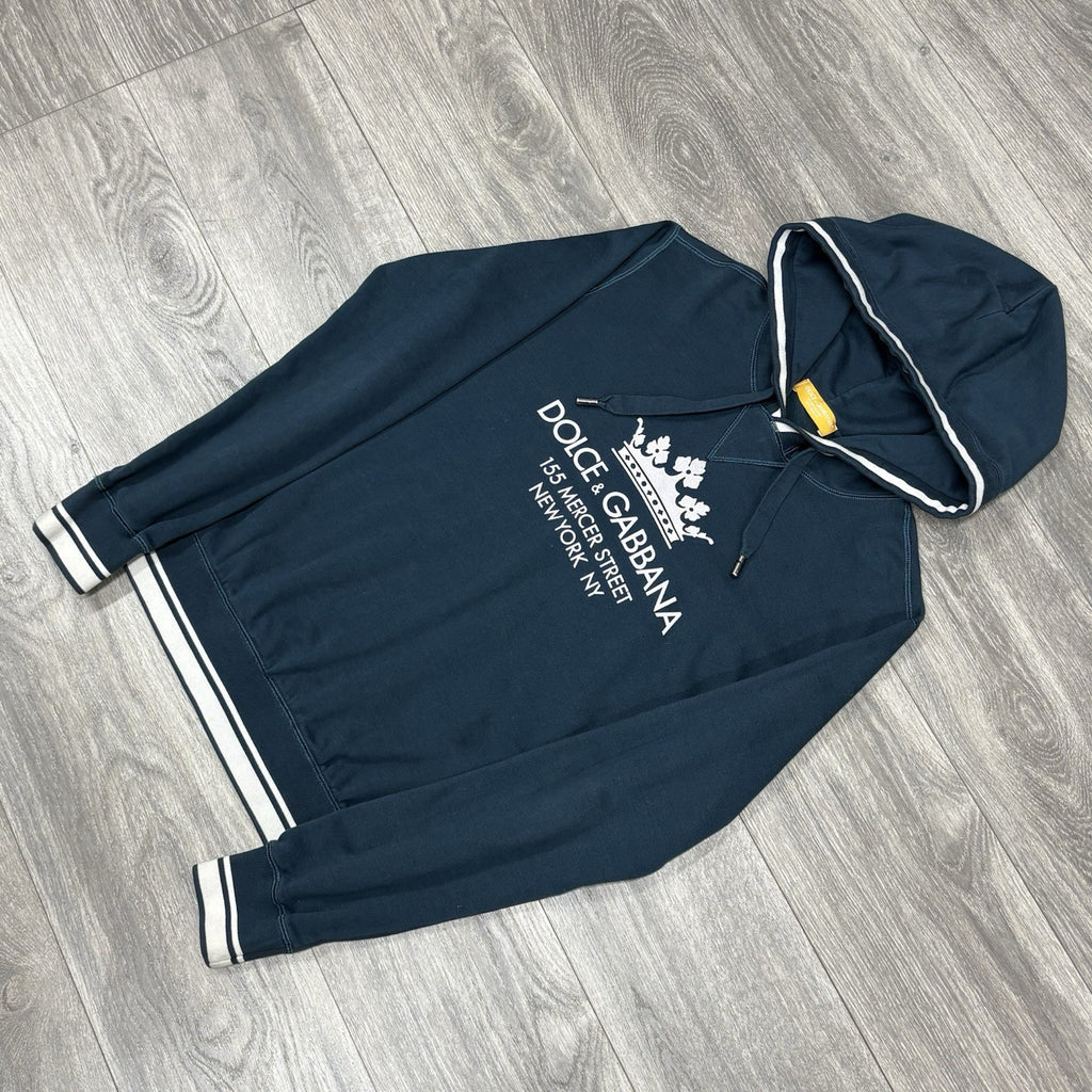 Size S - Dolce & Gabbana Crown Hoodie NY ' Blue ' | SUPER CLEAN!