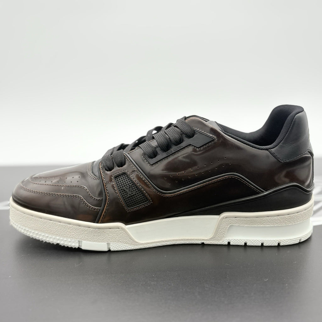 Size 7.5 LV (8.5-9 US) Louis Vuitton Trainer ' Brown Patent ' | SUPER CLEAN!