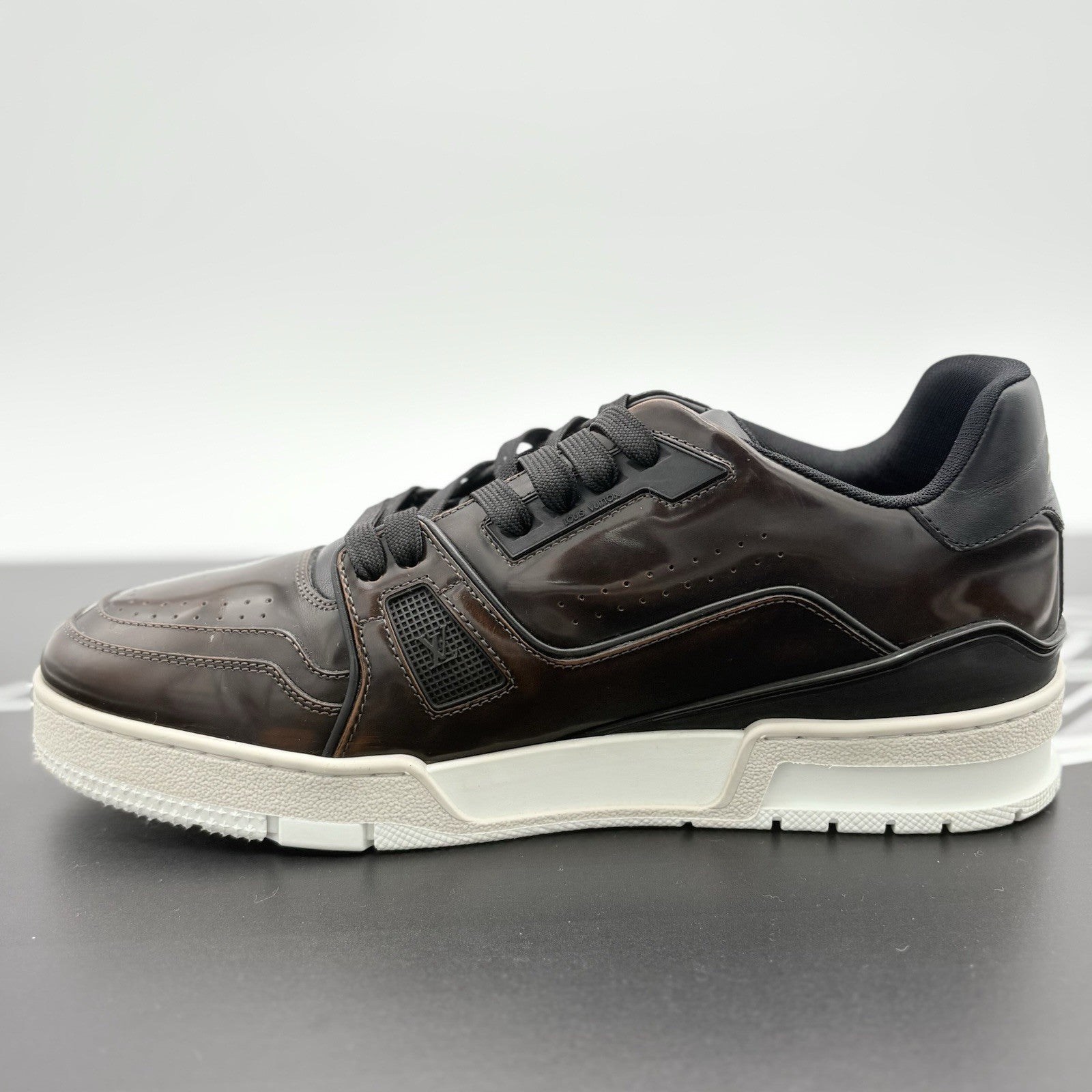 Size 7.5 LV (8.5-9 US) Louis Vuitton Trainer ' Brown Patent ' | SUPER CLEAN!