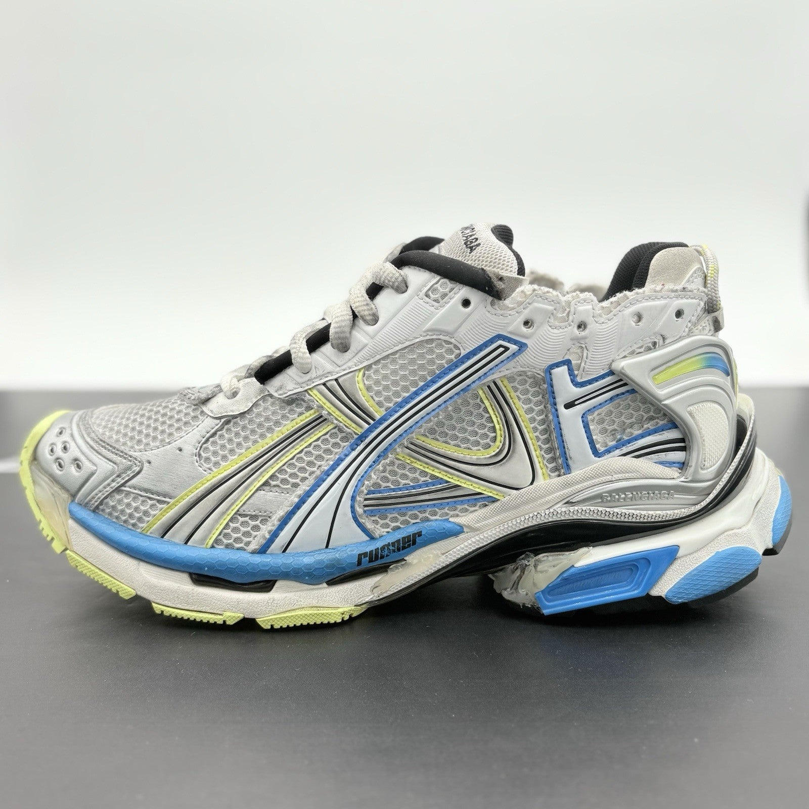 Size 45 (12 US) - Balenciaga Runner ' White Yellow Blue ' | EXCELLENT CONDITION!