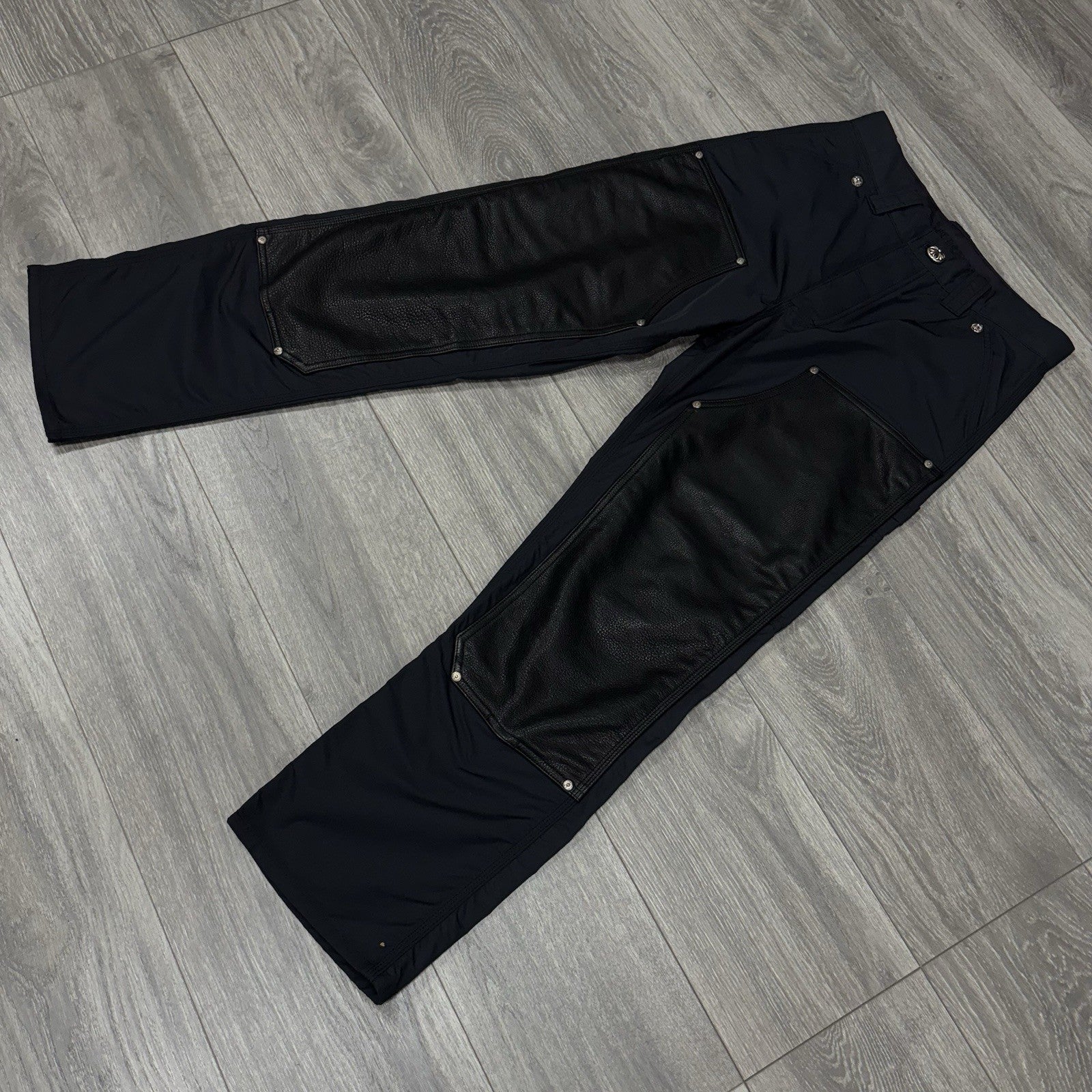 Size 30 - Chrome Hearts Leather Knee Carpenter Pants ' Black ' | WORN 1-3X