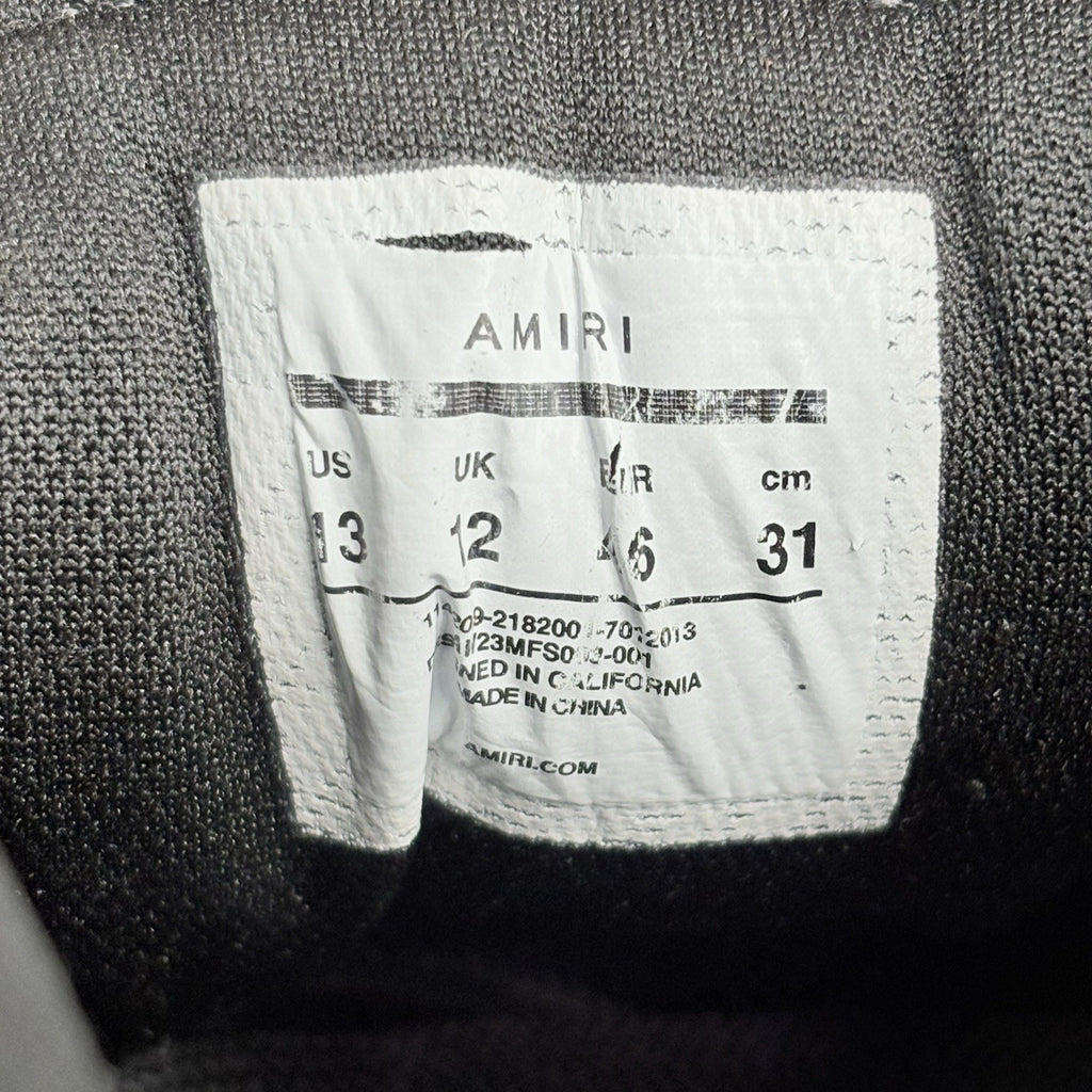 Size 46 (13 US) Amiri Skel Low Top Shimmer Sneaker ' Black '