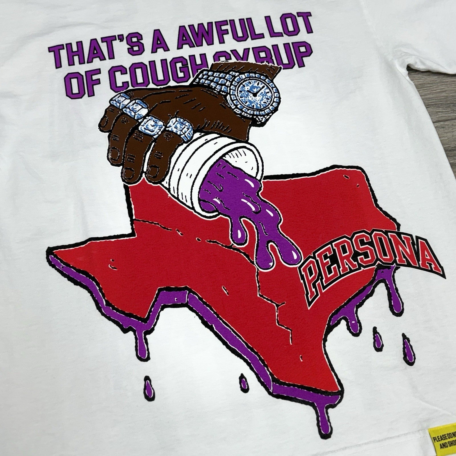Size S - That’s A Awful Lot Of Cough Syrup X Persona T -Shirt ' White ' | NEW!