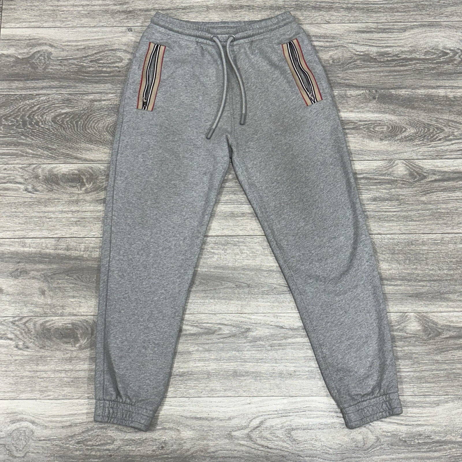 Size Medium - Burberry Melange Sweat Pants ' Pale Grey '