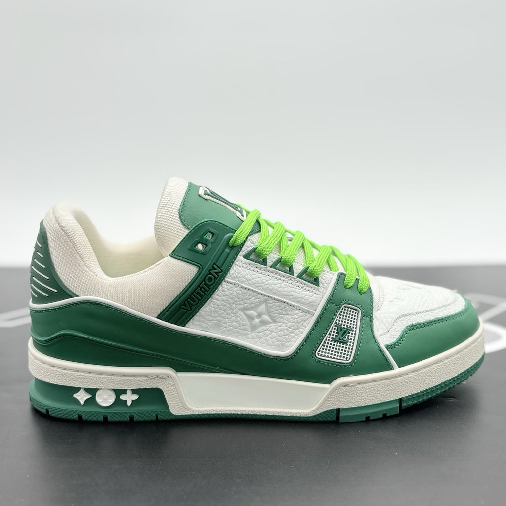 Size 7 LV (8-8.5 US) Louis Vuitton LV Trainer ' Green ' | EXCELLENT!