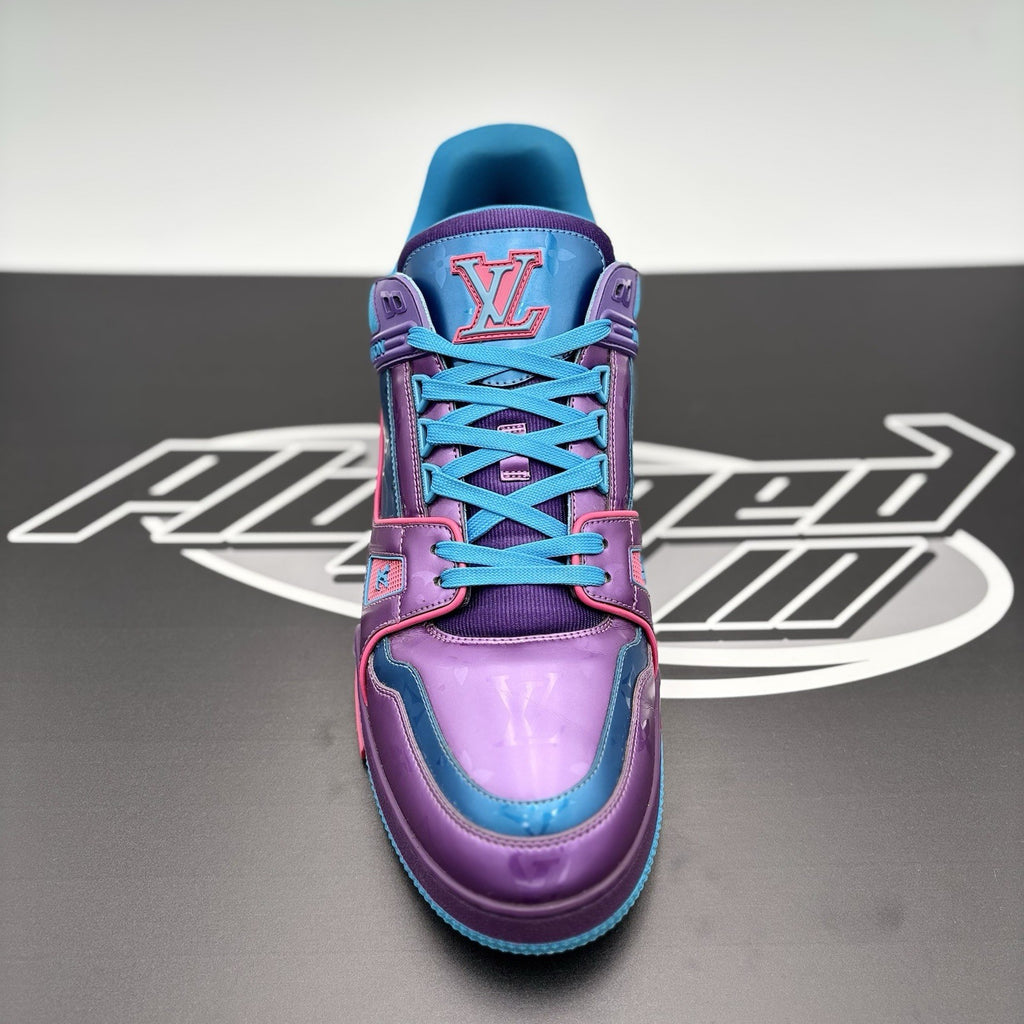 Size 11 LV (12-12.5 US) Louis Vuitton Trainer 'Purple Teal Metallic' GREAT COND!